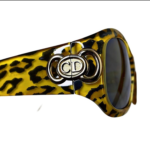 Authentic Christian Dior Slimane Archive Kurt Cobain Leopard Motif Sunglasses - Picture 3 of 8